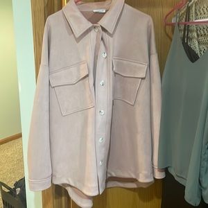 Pink dress coat, fits M-XL